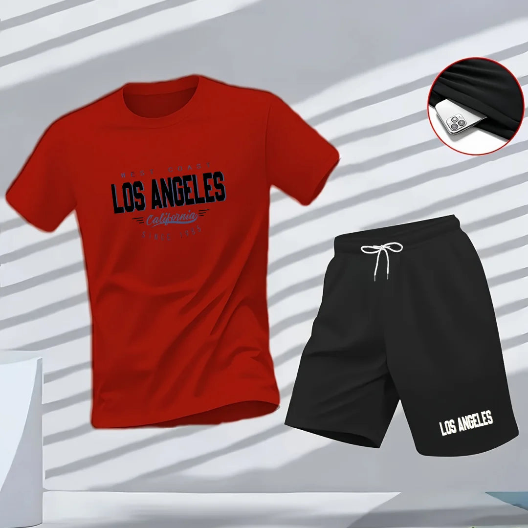 The new men's T-shirt for summer 2025 is a classic and fashionable two-piece set that is comfortable, soft, casual, suita