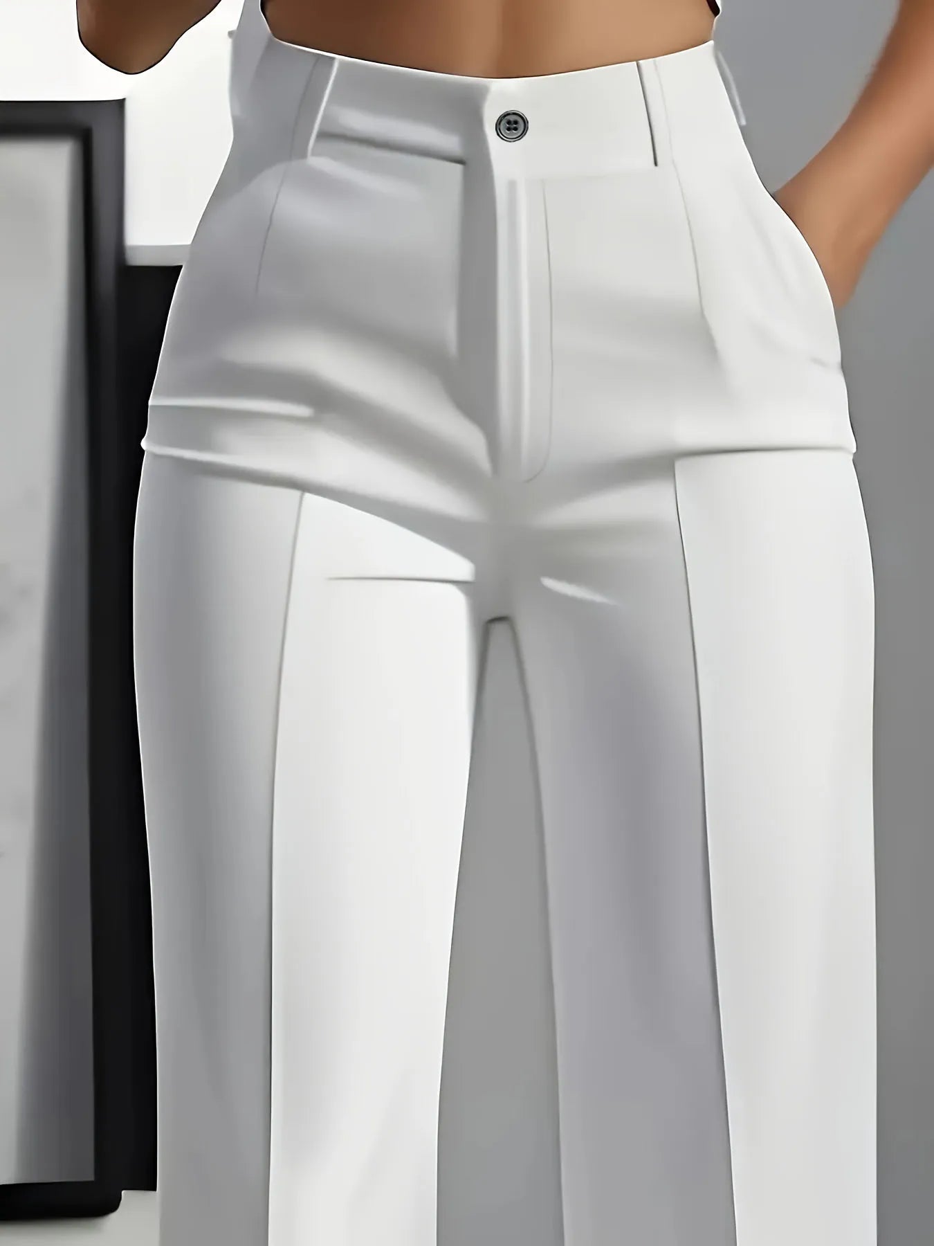European and American cross-border  new women's high-waisted, draped, straight-cut, simple suit pants for women