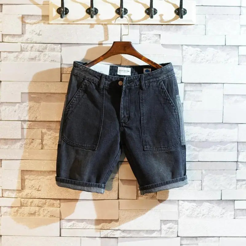 Summer Denim Shorts Short Pants Multi-pocket Commuter Denim Shorts Men's Casual Shorts Five-point Pants