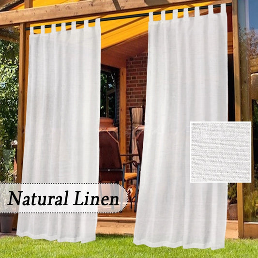 Cortinas de exterior impermeables para patio, porche, pérgola, cenador, 2 paneles, cortinas de exterior anchas con trabillas superiores resistentes a la intemperie para gazebo