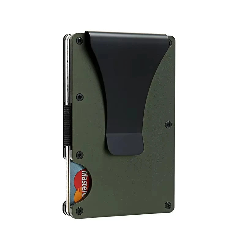 Carbon Fiber Metal Minimalist Slim Credit Card Holder Wallet for Men RFID Bank Cardholder Case