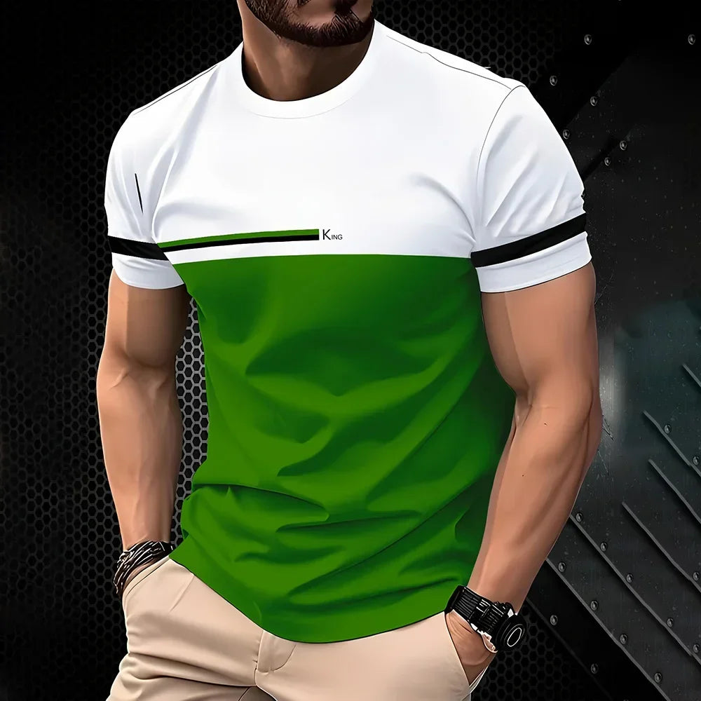 In the summer of 2025, men's casual T-shirts are added with simple O-neck short-sleeved outdoor clothing and breathable 3D print