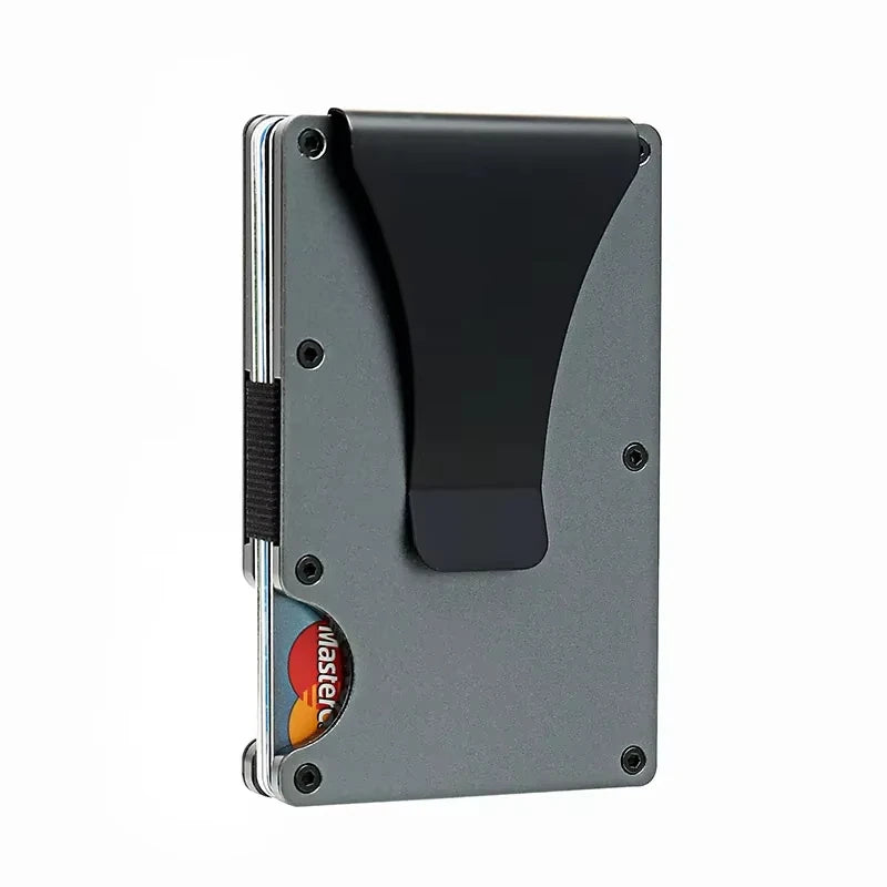 Carbon Fiber Metal Minimalist Slim Credit Card Holder Wallet for Men RFID Bank Cardholder Case
