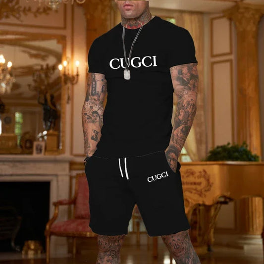 2025 Summer T-shirt, Shorts Men's Casual Sports Set, Fashionable Short-sleeved Casual Shopping Trend Clothing Essential for Travel