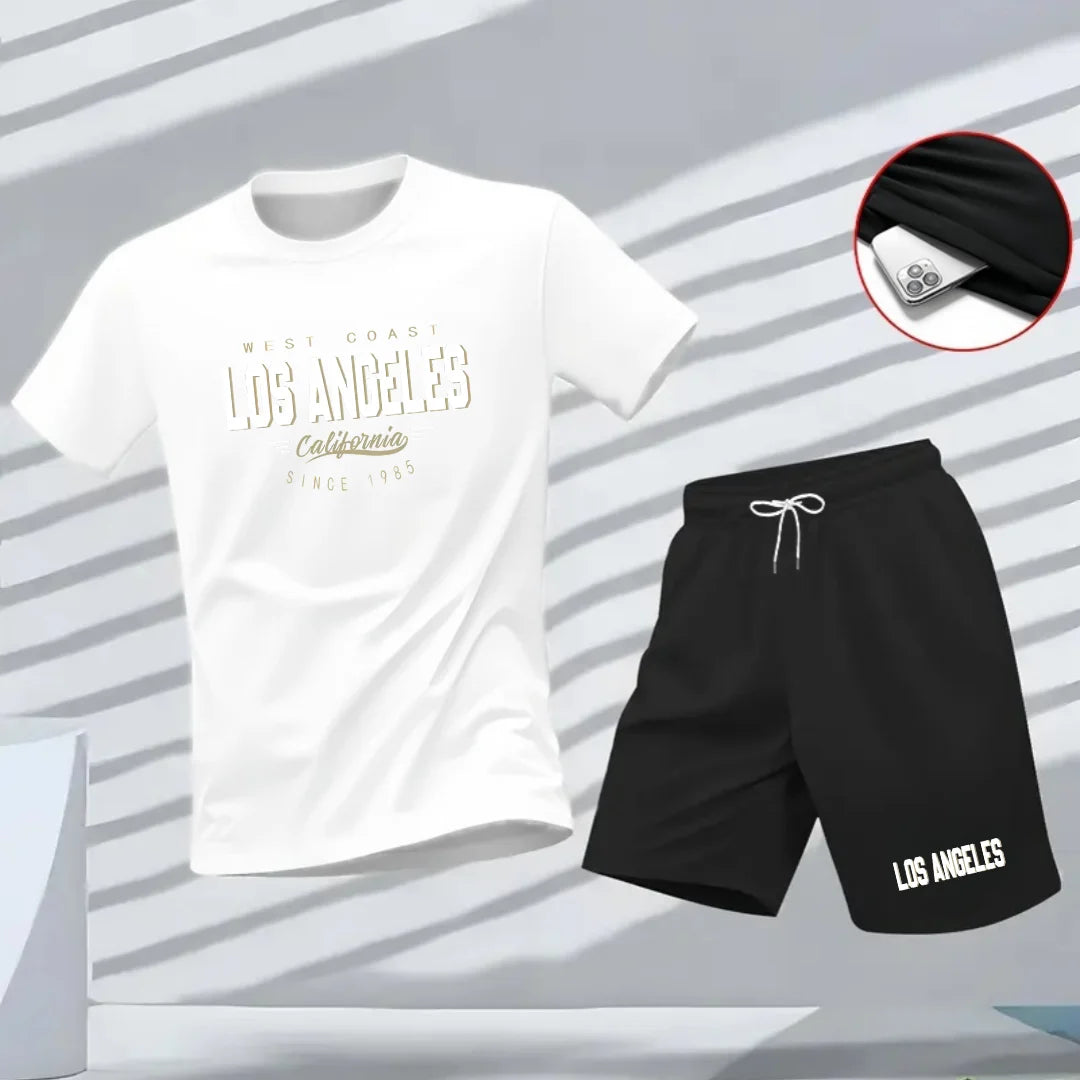The new men's T-shirt for summer 2025 is a classic and fashionable two-piece set that is comfortable, soft, casual, suita