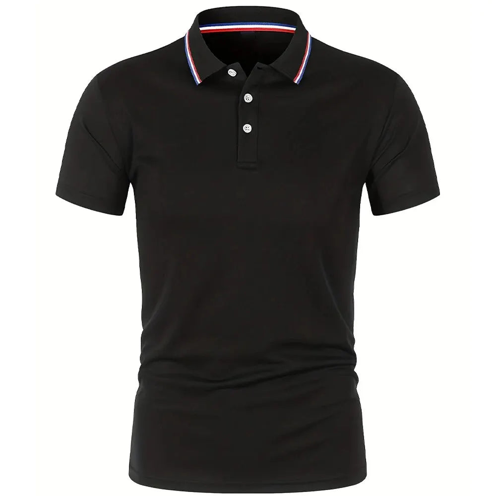 Hot Sale Men's Summer Casual Breathable Comfortable Polo Shirt Men's Solid Color High Quality Short Sleeve T-Shirt