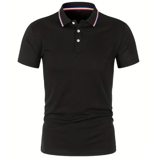 Hot Sale Men's Summer Casual Breathable Comfortable Polo Shirt Men's Solid Color High Quality Short Sleeve T-Shirt