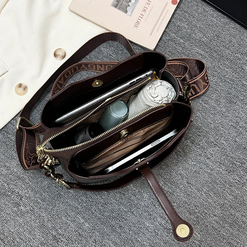 Fashion Brand Women's Big Shoulder Crossbody Bag Luxury PU Leather Messenger Bag Handbag Travel Tote Bag for Female Purse