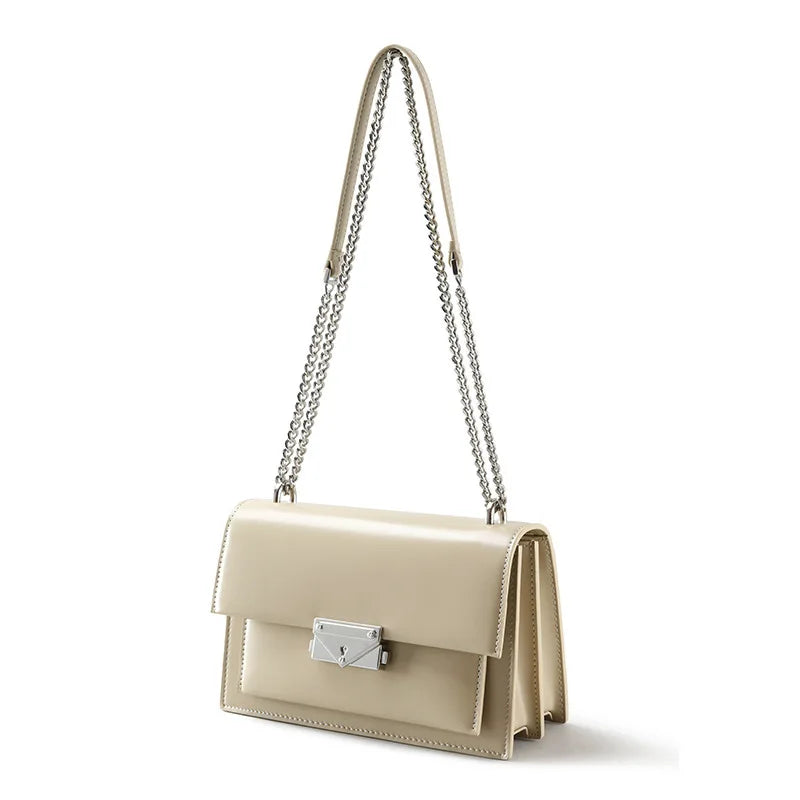 Factory Customized Simple Genuine Leather Women's Handbags High Quality Crossbody Bag Luxury Chain Women Shoulder Bags