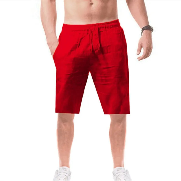 Hot Men Cotton Linen Trousers Solid Color Elastic Waist Loose Long Trousers Men's Hip-hop Breathable Casual Pants